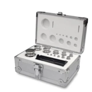 Jeu de poids étalons inox en coffret aluminium avec gants et pinces